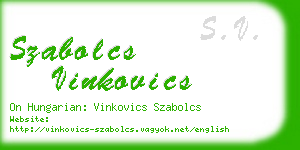 szabolcs vinkovics business card